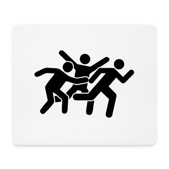 Menschen laufen - Mousepad (Querformat) - Weiß - Vorne