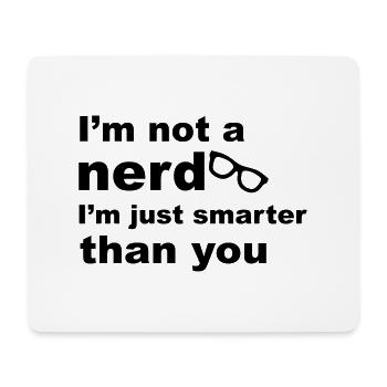 Nerd Glasses - Tapis de souris (format paysage) - blanc - Devant