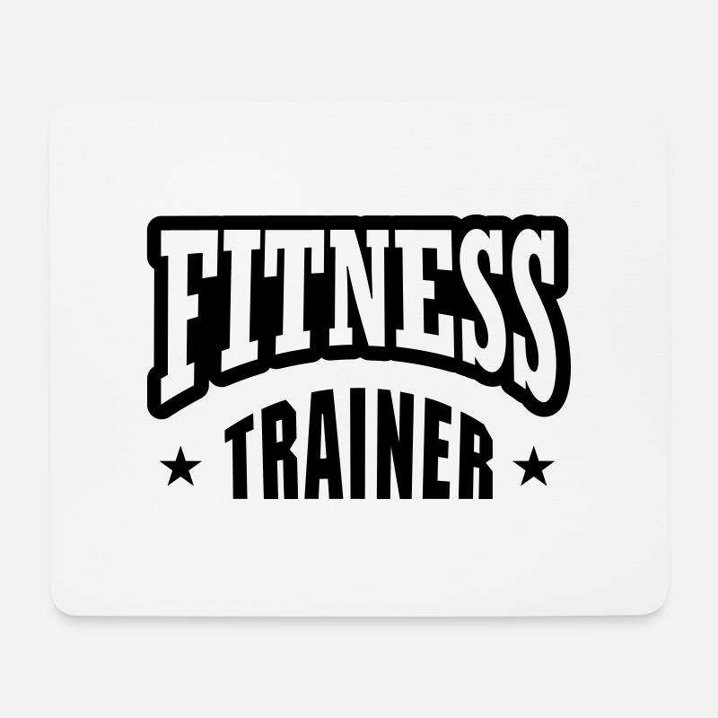 Fitness trainer mit Stern - Mousepad (Querformat) - Weiß