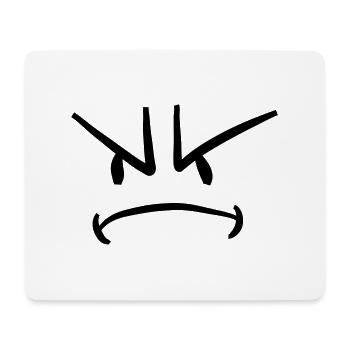 Evil angry face - Mouse Pad (horizontal) - white - Front