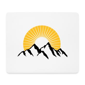 Belles montagnes avec soleil - Tapis de souris (format paysage) - blanc - Devant