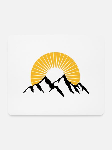 Schöne Berge Mit Sonne - Mousepad (Querformat) - Weiß