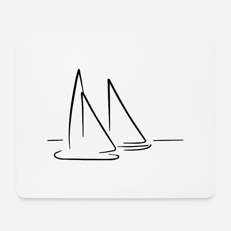 Sailing - Mousepad (Querformat) - Weiß