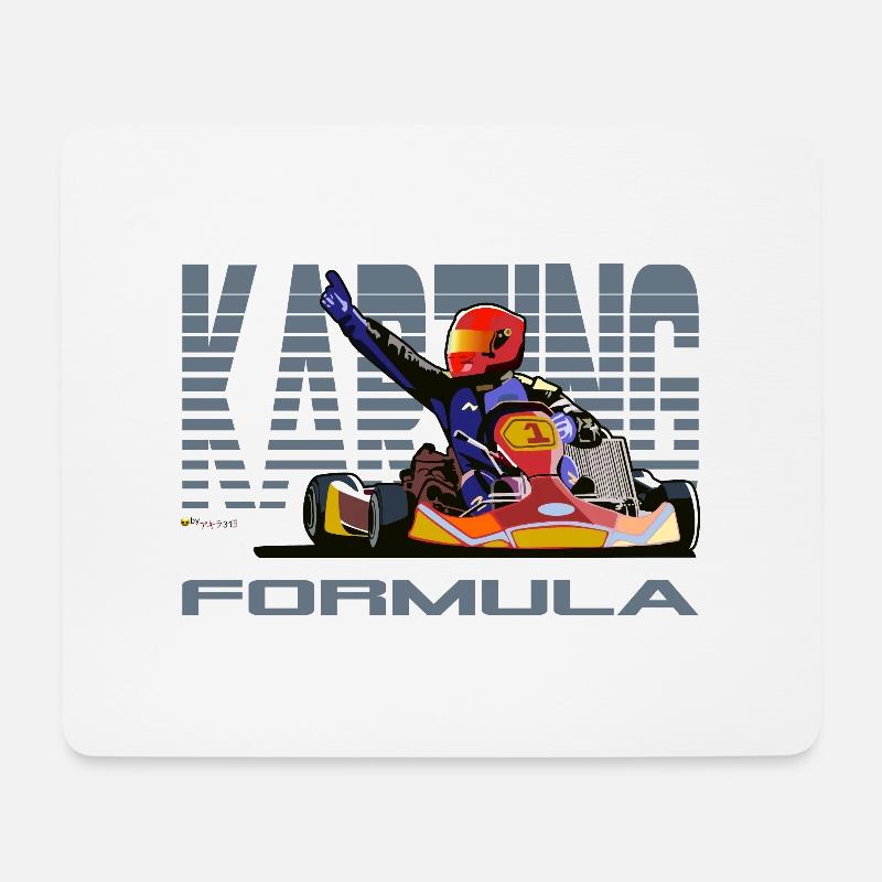 Kart fahren - Mousepad (Querformat) - Weiß
