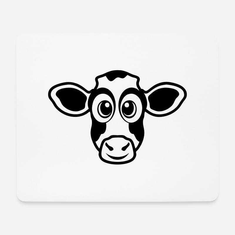 Kuh Tiere Zeichnung - Mousepad (Querformat) - Weiß