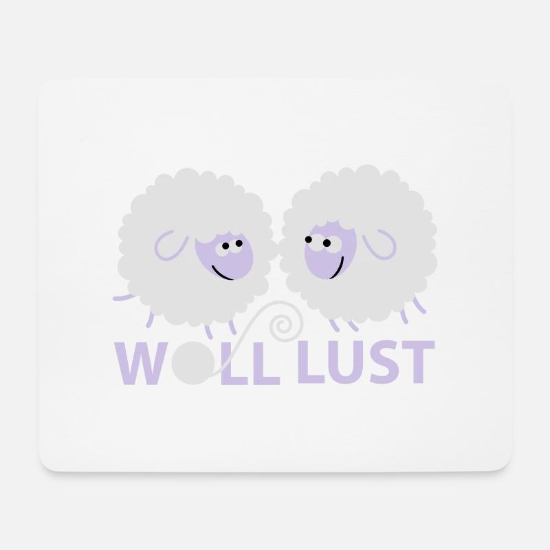 Woll Lust - Mousepad (Querformat) - Weiß
