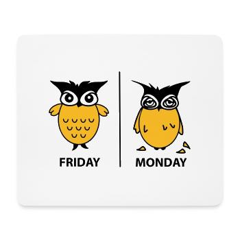 friday and monday - Tapis de souris (format paysage) - blanc - Devant