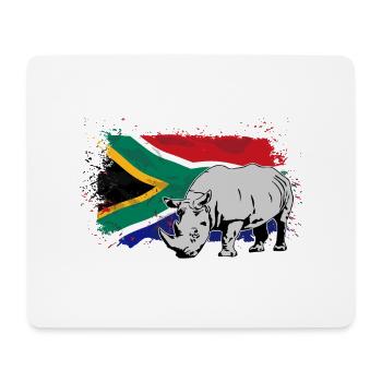 Rhino - South Africa Flag - Nashorn - Mousepad (Querformat) - Weiß - Vorne