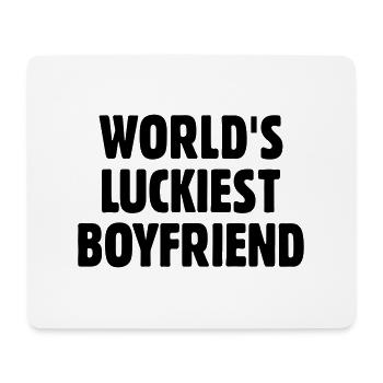 World's Luckiest Boyfriend - Mouse Pad (horizontal) - white - Front