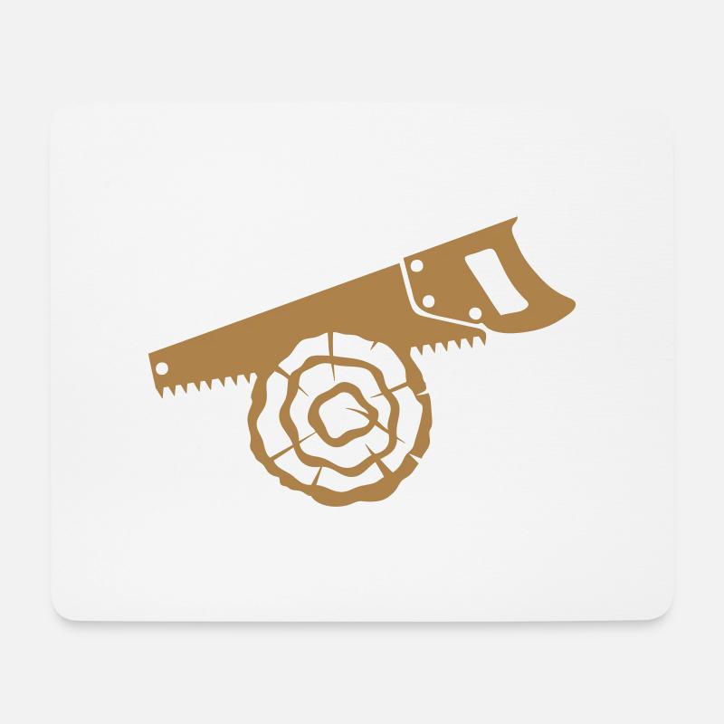 Säge Holz Log Zweig - Mousepad (Querformat) - Weiß