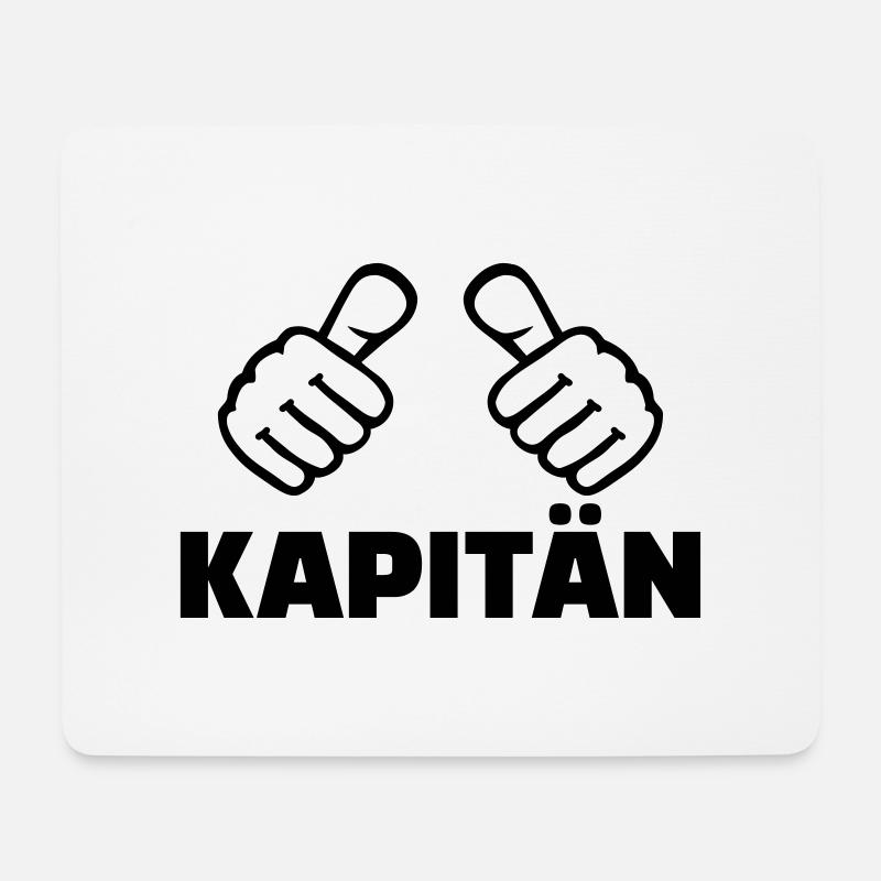 Kapitän - Mousepad (Querformat) - Weiß