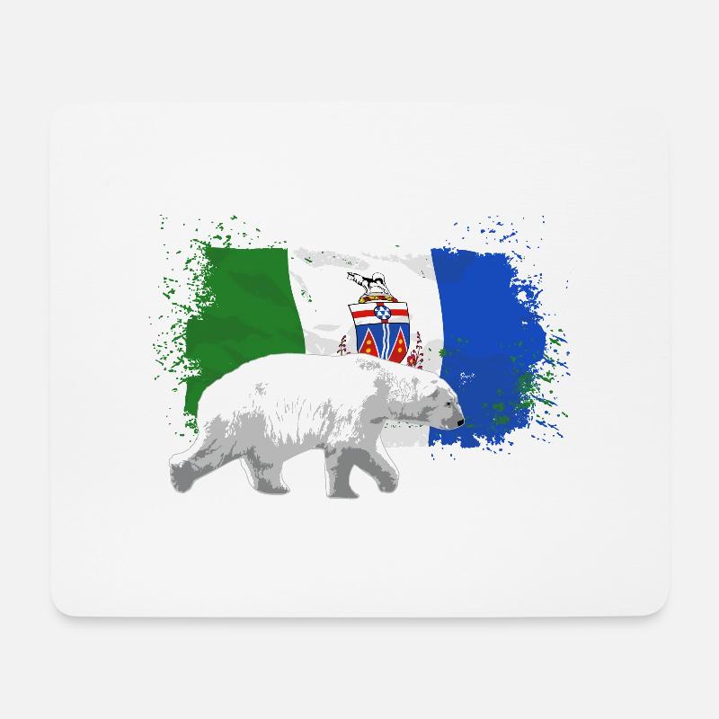 Yukon Flag - Polar Bear - Eisbär - Mousepad (Querformat) - Weiß