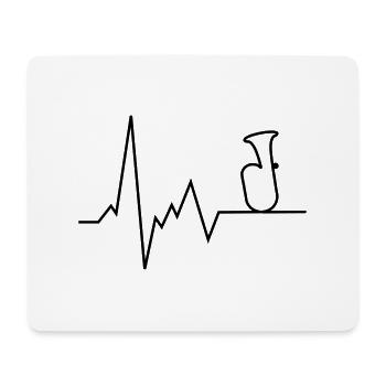 herzschlag tuba - Mousepad (Querformat) - Weiß - Vorne