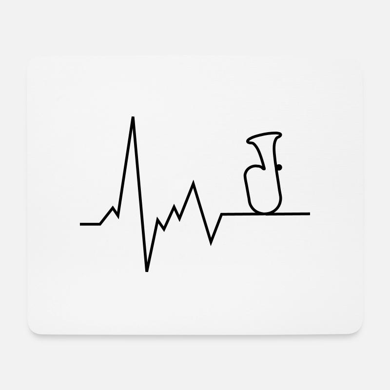 Heartbeat Tuba - Tapis de souris (format paysage) - blanc