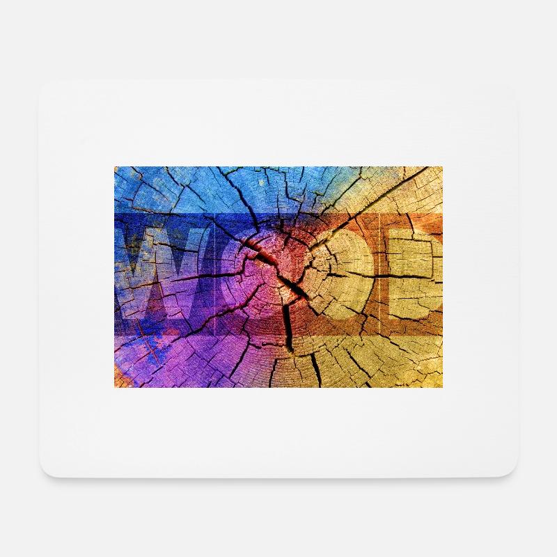 Holz - Bois - Baum - Coloré - Tapis de souris (format paysage) - blanc
