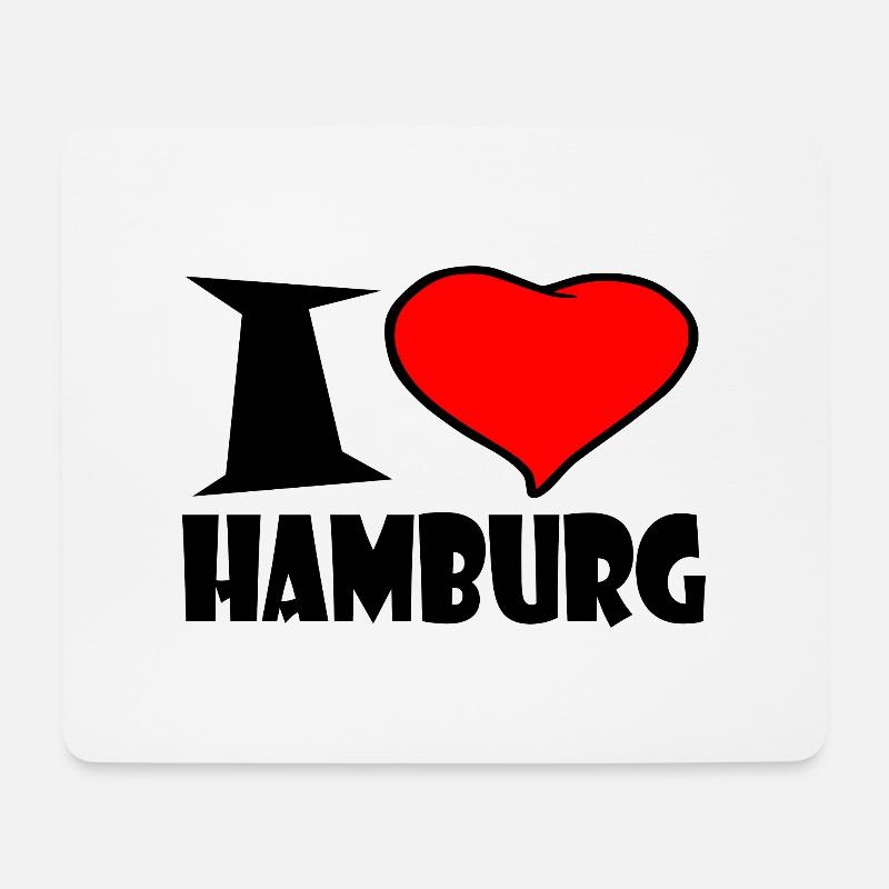 I love Hamburg - Mousepad (Querformat) - Weiß