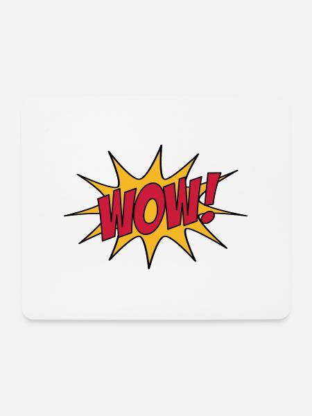 WOW! - Mousepad (Querformat) - Weiß