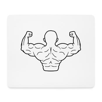 Starke Arme Glatze - Mousepad (Querformat) - Weiß - Vorne