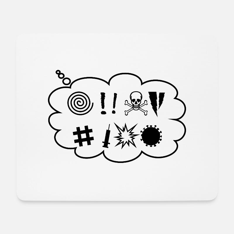 Swearing-ranting-corona mask - in comic style. - Mouse Pad (horizontal) - white