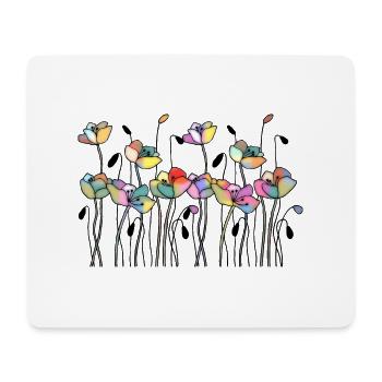 Fleurs - Tapis de souris (format paysage) - blanc - Devant