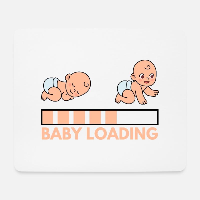 Baby Loading - Mousepad (Querformat) - Weiß