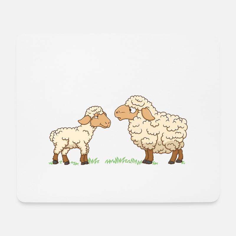 Schafe MÄÄÄHne! Witziges Schaf-Design - Mousepad (Querformat) - Weiß