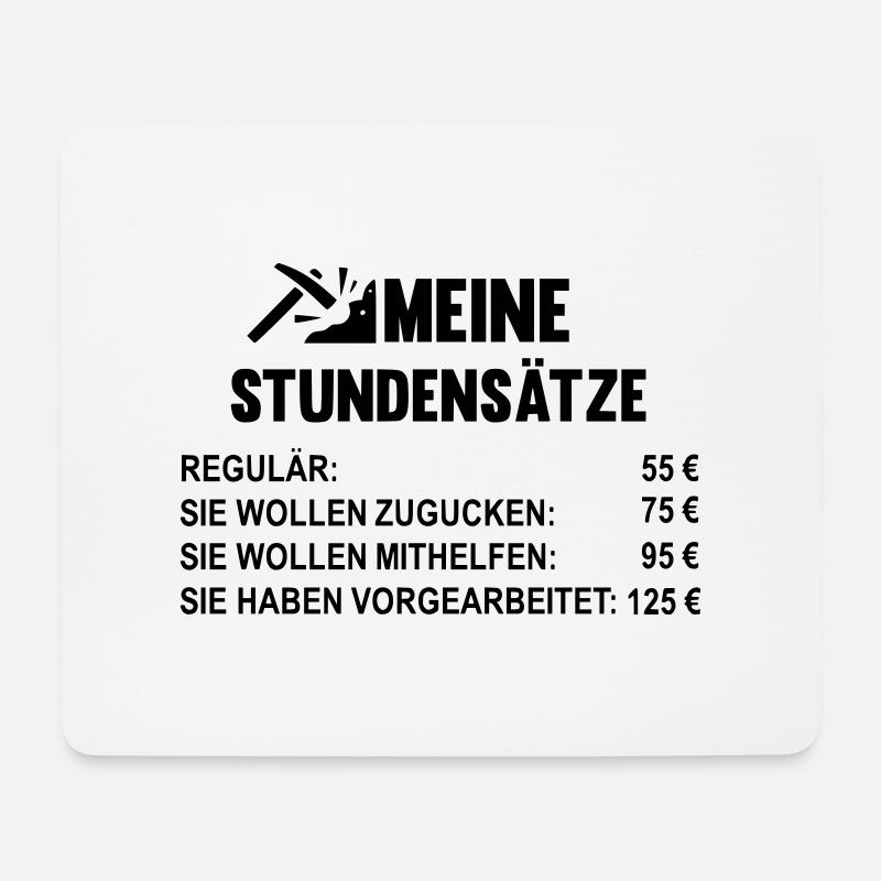 Meine Stundensätze als Steinmetz - Mousepad (Querformat) - Weiß