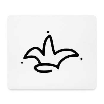 émoji couronne couronne croquis noir - Tapis de souris (format paysage) - blanc - Devant