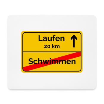 Ortsschild Schwimmen Laufen Sprintdistanz - Mousepad (Querformat) - Weiß - Vorne