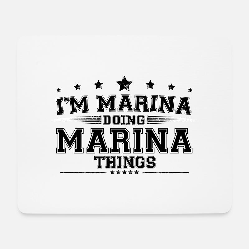 Ich bin Marina, die Marina-Dinge macht - Mousepad (Querformat) - Weiß