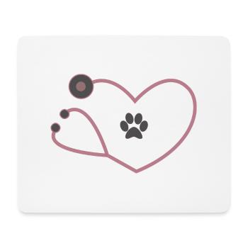 Tiermediziner Tierarzt Stethoskop - Mousepad (Querformat) - Weiß - Vorne
