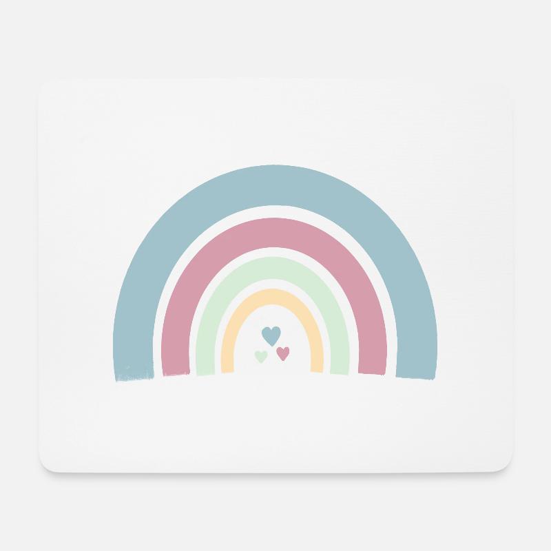 Regenbogen - Mousepad (Querformat) - Weiß