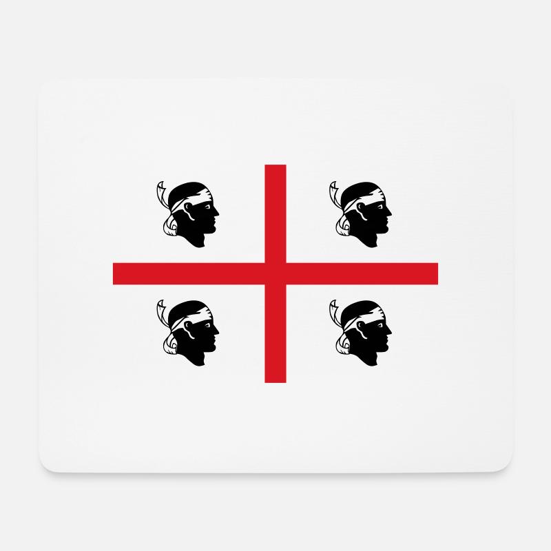 Flagge Sardinien - Mousepad (Querformat) - Weiß