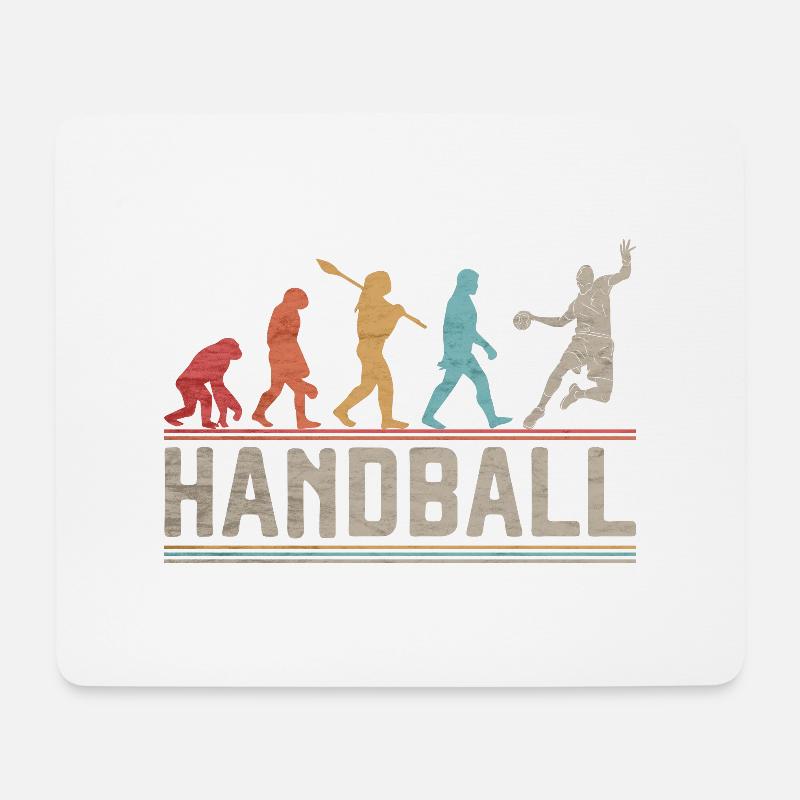 Handball Evolution Handballspieler Geschenk - Mousepad (Querformat) - Weiß
