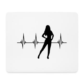Herzschlag Hot Girl - Mousepad (Querformat) - Weiß - Vorne