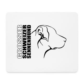 GROSSER SCHWEIZER SENNENHUND Profil Hund Wilsigns - Mousepad (Querformat) - Weiß - Vorne