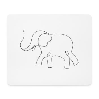 Elefant - Mousepad (Querformat) - Weiß - Vorne