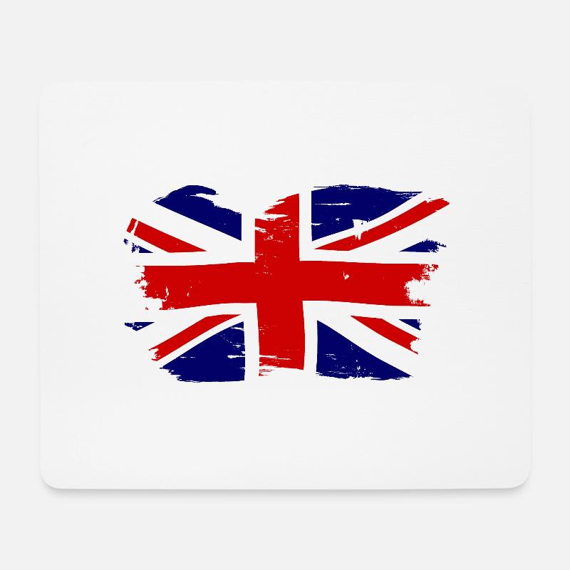 Union Jack British Flag With Grunge - Mouse Pad (horizontal) - white