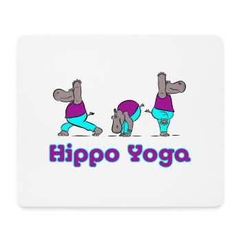 Hippo Yoga - Mousepad (Querformat) - Weiß - Vorne
