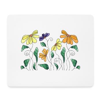 Fleur - Tapis de souris (format paysage) - blanc - Devant