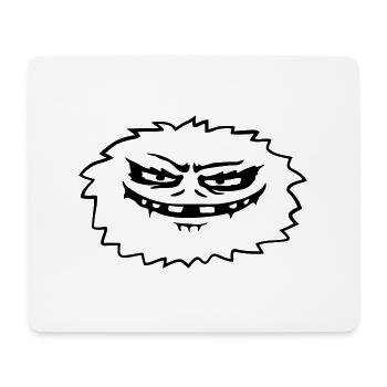 Comic haariges böses Monster - Mousepad (Querformat) - Weiß - Vorne