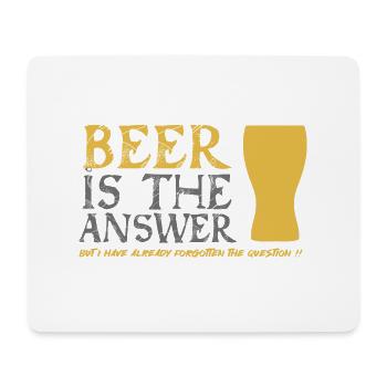 La bière est la réponse - Tapis de souris (format paysage) - blanc - Devant