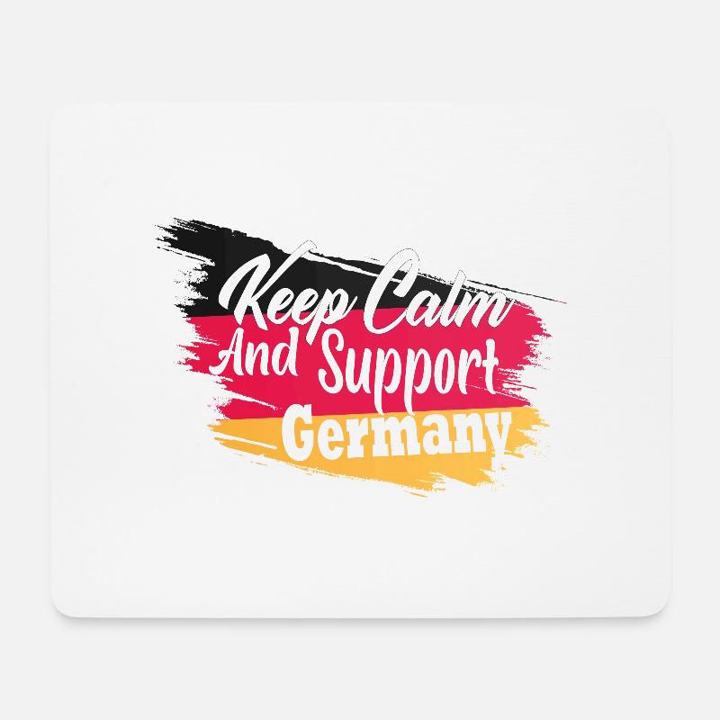 keep calm and support Germany - Mousepad (Querformat) - Weiß