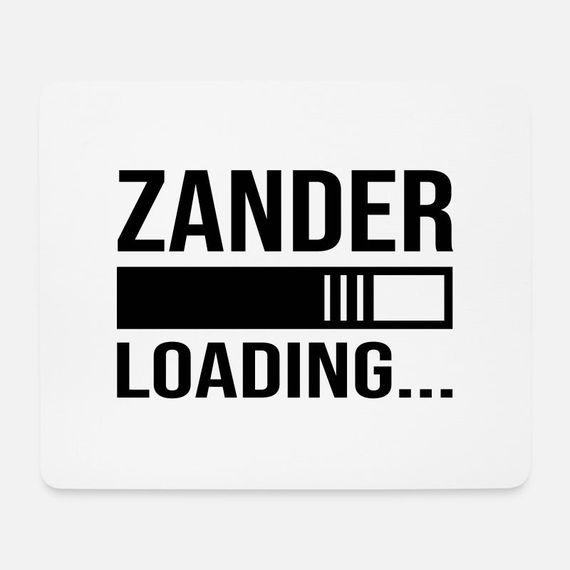 Zander loading... Anglergeschenk, Angeln - Mousepad (Querformat) - Weiß