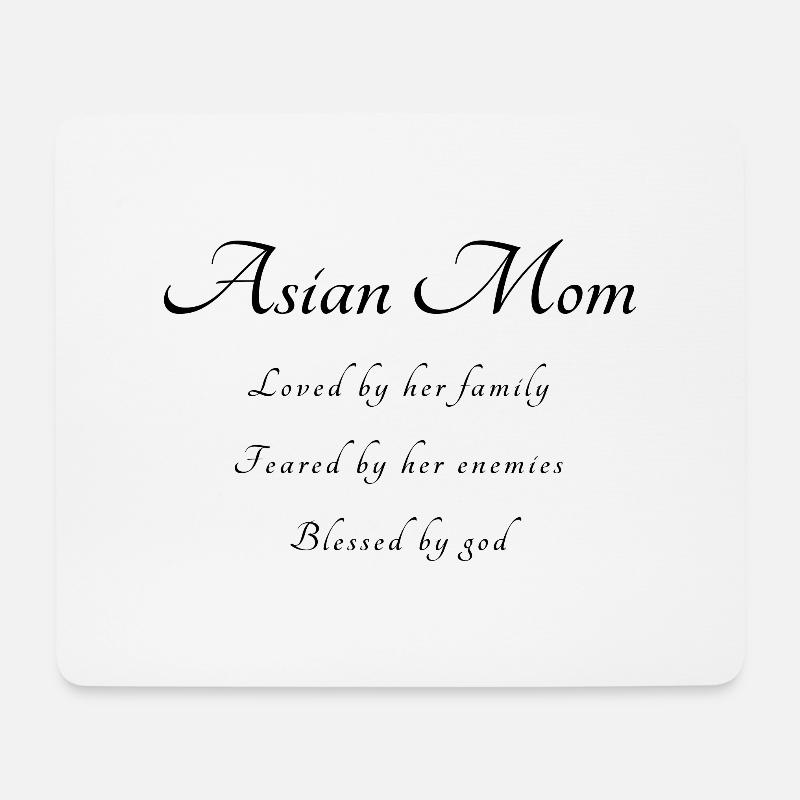 Asiatische Mama Spruch - Mousepad (Querformat) - Weiß