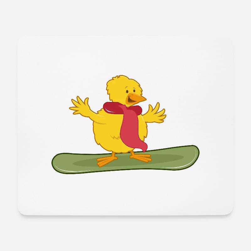 snowboarder "freestyle-snowboard-chick" - Mousepad (Querformat) - Weiß
