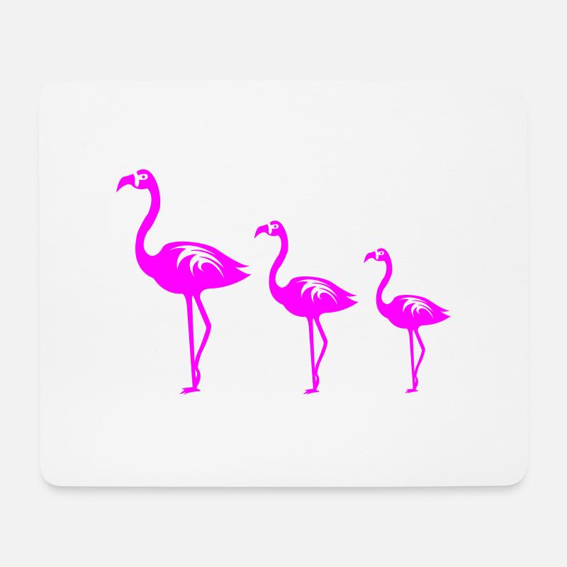 Flamingo Family - Mousepad (Querformat) - Weiß