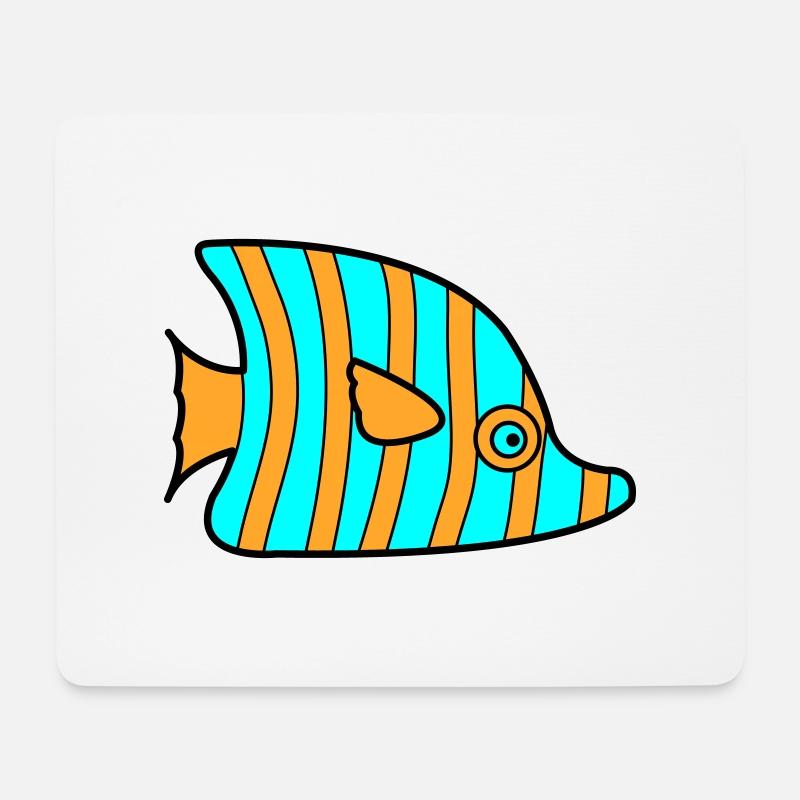 poisson - Tapis de souris (format paysage) - blanc