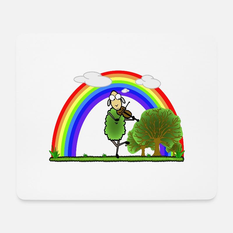 Folk Geige Schaf - Mousepad (Querformat) - Weiß