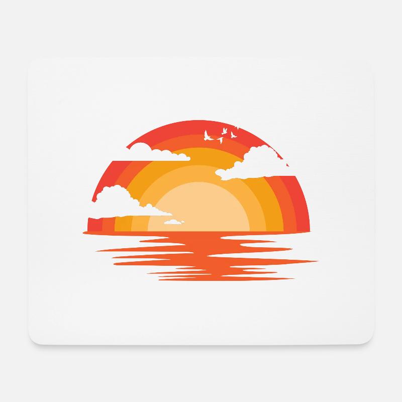 Sonnenuntergang - Mousepad (Querformat) - Weiß